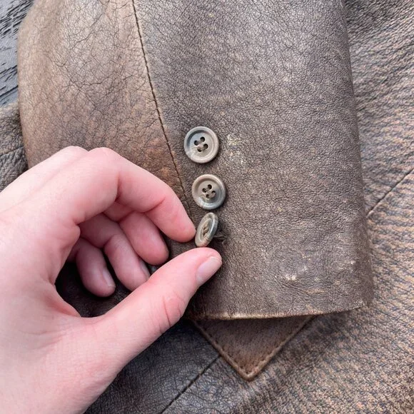 Vintage Scully Genuine Leather Blazer Mens Size 44 Western Cowboy Outerwear